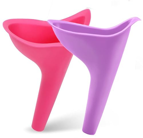 Lot de 2 urinoirs portables en silicone réutilisables pour femme, parfaits pour le camping, la randonnée et les voyages