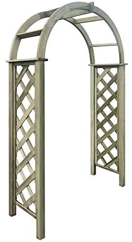 Arche de rose en bois résistant aux intempéries, treillage pergola de jardin pour plantes grimpantes, tonnelle d'extérieur parfaite pour les mariages, terrasses, 120 x 215 cm et 140 x 22 cm