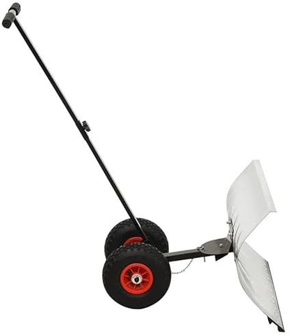 Pala da neve con ruote – leggero per vialetto e marciapiede, pratica pala da neve con sistema di ruote per spazi efficienti, ideale per casa e giardino