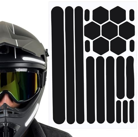 Autocollants Réfléchissants - Adhésives Bandes Réfléchissantes | Stickers Réfléchissant | Autocollants pour Casque De Moto | Réflecteurs De Visibilité Nocturnes pour Casque Moto, Vélo, Trottinette