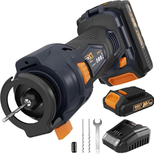 MAXXT Drywall Cutting Tool, Brushless Cordless Drywall Cut Out Tool with 2 Ah Battery and Charger..