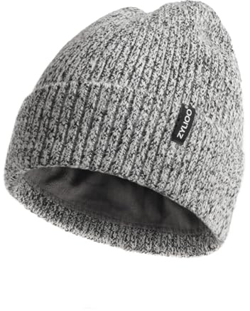 Zylioo S-XXL Bonnet Homme Hiver Chaud Knit Beanie Doublure Polaire Bonnet | Femme Classique Bonnet en Tricot Hiver Extensible pour Ski Extérieur Cyclisme Randonnée et Course à Pied