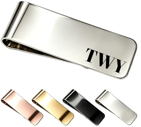 toyofmine Clip de Dinero Personalizado para Hombre Grabado con Iniciales