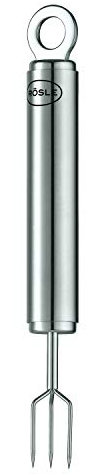 RÖSLE Pellkartoffelgabel, hochwertige Kartoffelgabel zum Kartoffelschälen, Edelstahl 18/10, spülmaschinengeeignet, Silber, Silberfarben