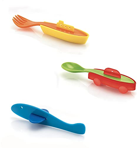 Guzzini - Bimbi, Set de 3 Couverts Traffic, Couverts Enfants Colorés - Multicolore - 07750052