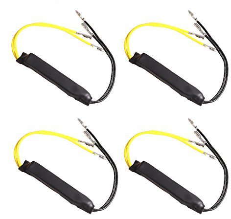 Kinstecks 4 Stück 12V Motorrad Blinker Anzeigen Widerstand Adapter Blitz Fix Fehler LED Blinker für Motorrad (26 Ohm)