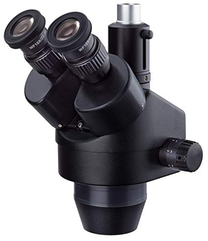 AmScope 7X-45X Trinocular Zoom Stereo Microscope Head with Black Finish