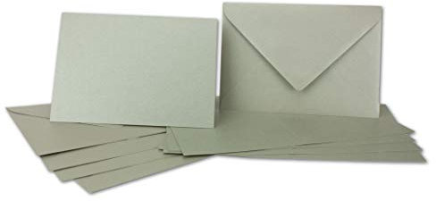 ARTOZ NORDANA 100x DIN B6 Faltkarten-Set mit DIN B6 Umschlägen - olive glow - 300 g/m² - 12 x 16,9 cm - schimmerndes Papier zum Basteln & Drucken