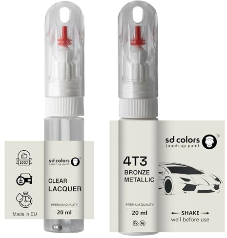 SD COLORS Bronze-Metallic-Ausbesserungslack 4T3, 20 ML, praktischer Pinsel zur Reparatur von Kratzern (Farbe + Lack).
