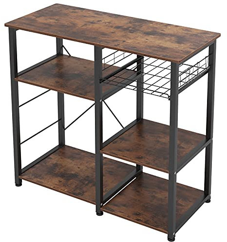 soges Bäckerregal Küchenregal Standregal Bäcker Regal Mikrowellenhalter multifunktionale Küche Aufbewahrungsregal mit 3 Ablage