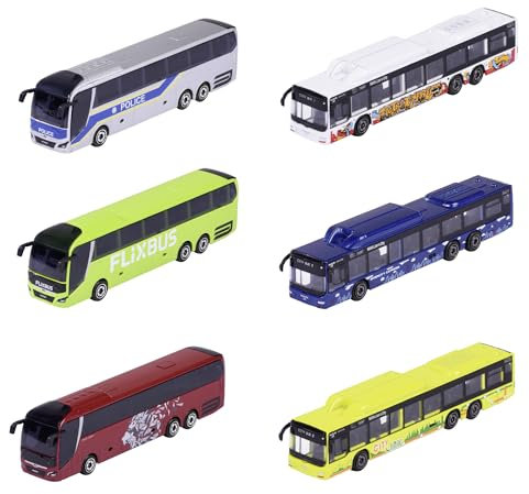 Majorette – MAN City Bus – Spielzeugbus mit Freilauf und Federung, Metall-Karosserie, 13 cm lang, für Kinder ab 3 Jahren, Lieferung 1 Stück