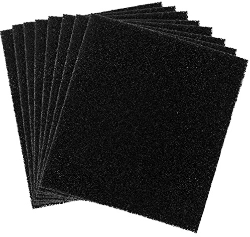 SINJEUN 8 Stück Rechteck Komposteimer Filter, 16,5 x 15,5 x 1 cm Aktivkohle Geruchsfilter, Kohleersatzfilter für Küche Komposteimer, Schwarz
