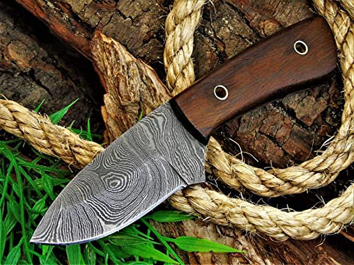 Damast Messer Damaszener Stahl Jagd Jagdmesser Knife Damascus Hunting MAQ1944