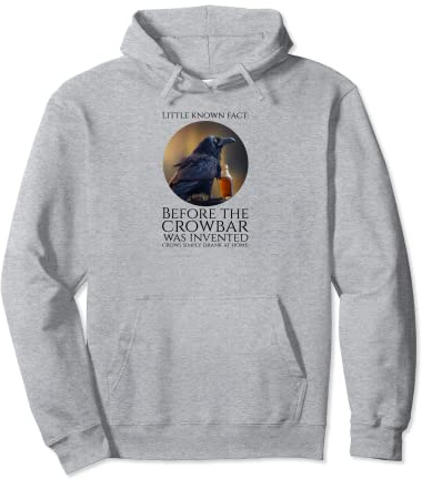 Beer Lover - Crowbar - Funny Beer Drinking Crow Meme Pullover Hoodie