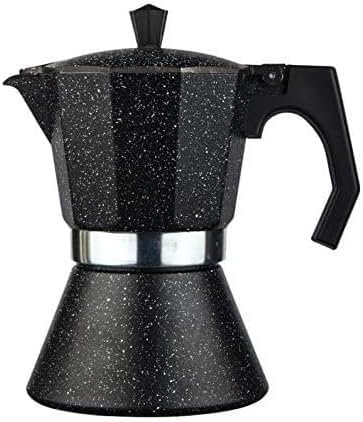 Luckyberg Esspressokocher, Moka, Express| Espressomaschine, von 6 bis 12 Tassen, Camping Kaffeekocher mit Dichtung; Espressokanne/Mokkakanne. (9 Tassen)
