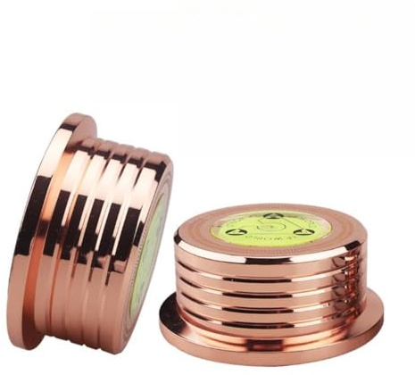 Stabilisateur de poids de disque 50 Hz, pince de disque vinyle, pince stroboscopique 3 en 1 avec niveau à bulle, stabilisateur de disque vinyle en aluminium, pour lecteur CD, châssis or rose
