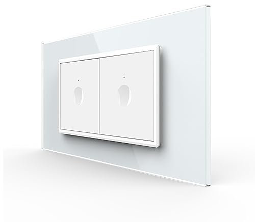 LIVOLO Notch Touch Lichtschalter Touchschalter Wandschalter Berührungsschalter Ein- / Aus-Schalter UP mit Glasrahmen in Weiß