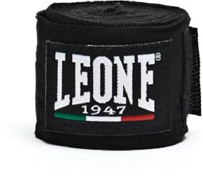 Leone Boxbandagen, 3.5 m, Halbelastisch, schwarz