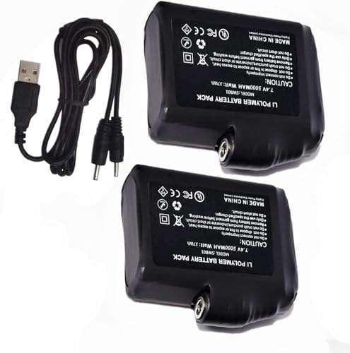 Batterie ricaricabili ai polimeri di litio da 7,4 V, 2200 mAh/3500 mAh/5000 mAh, per guanti riscaldati, guanti e calzini riscaldati (5000 mAh)