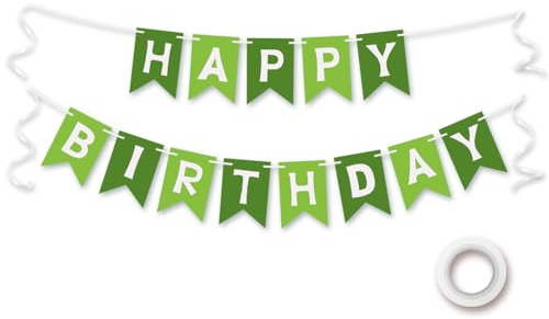 Koliphy Happy Birthday Girlande, Grün Geburtstagsdeko, Geburtstag Banner Deko für Jungen, Mädchen, Männer und Frauen（Dunkel Hell Grün Gemischte）