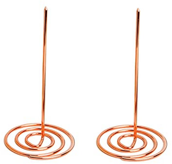 Didiseaon Tenedor Para Citaciones De Menú 2 Piezas Metal Base Pesada Para Recibos y Notas De Restaurante Color Rosa Dorado