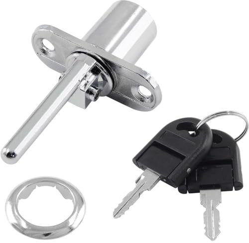 VZUHSW Serratura per Armadietti con Chiave - Chiusura a Stantuffo per Cassetto, Vetrine e Mobili d'Archivio in Ufficio o a Casa, per classificatori, armadietti,1 Pezzo
