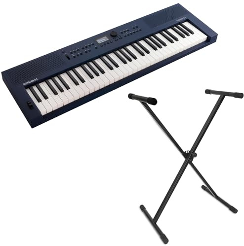 Roland GO: Keys 3 Music Creation Keyboard Midnight Blue 61 knappar Keepdrum Keyboardstativ