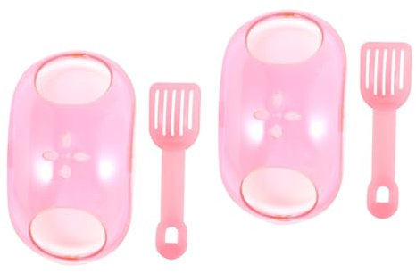BESPORTBLE 2stücke Kleintier Sandbad Für Hamster Und Chinchilla Transparentes Badezimmer Mit Schaufel Für Stressfreies Baden Und Fellpflege Zufällige Schaufelfarbe