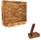 B4K® 40х30х4cm Tabla de cocina de madera de roble | Tabla de madera de cerdo antibacteriana con asas, pies de silicona y surcos de jugo | Tabla de cortar de madera frontal | Juego con soporte y