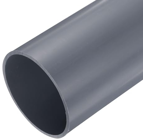 QUARKZMAN 23cm PVC Tubo Redondo Rígido, 110mm OD Tubería de Agua para Piscina Acuario Riego Hidroponico Tubos PVC para Proteger Cables Eléctricos, Fundas de Cables, Gris, 4.2mm Grosor
