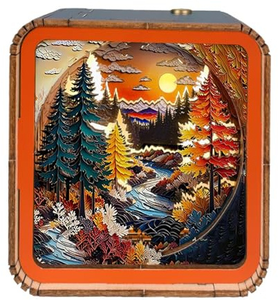 Luz nocturna de rompecabezas, lámpara de arte portátil, luz nocturna 3D, rompecabezas de madera, decoración de escritorio para el hogar para niños y adultos