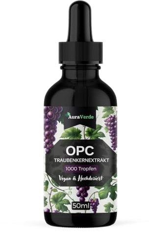 OPC Traubenkernextrakt Tropfen - Hochdosiert - Französische Trauben - Vegan & Natürlich - Leichte Aufnahme - Made in Germany - 50ml