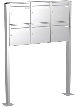 Briefkastenanlage | KNOBLOCH | Freistehend zum Aufschrauben | Edelstahl | 6-Fach | senkrechte Kästen