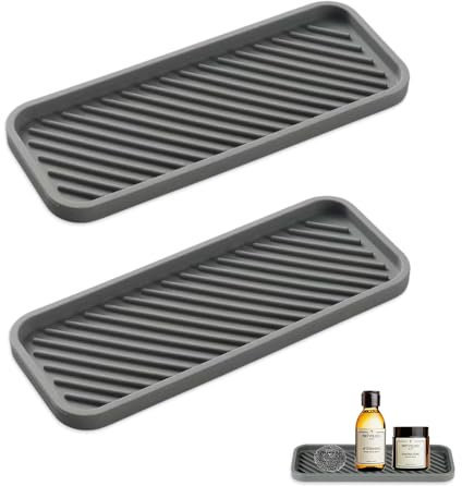 GIDWRIY Organizador FregaderoSilicona, Soporte Esponja Antideslizante, Alfombrilla Drenaje Goteo de Silicona, Bandeja Estropajo Cocina