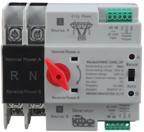 Interruttori di trasferimento automatico 100A 2P Doppio Trasferimento di Potenza Interruttori Selettori Elettrici Interruttori di commutazione Generatore