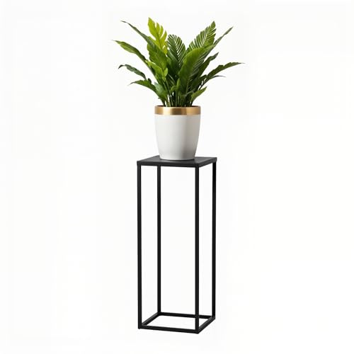 FRAMADO - Pflanzenständer Ferro - 24x24x80cm - Farbe Schwarz - für Zimmerblumen - Metallregal - Dekorativer Tisch - Blumenständer - für Zimmerecke, Wohnzimmer, Balkon