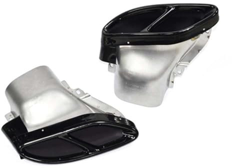 Generisch Universal-Auspuffblende Für Mercedes für Benz W212 W213 W205 X205 1 Paar Auto Edelstahl Auspuffblenden Schalldämpfer für Rohrabdeckung Zubehör(Schwarz)