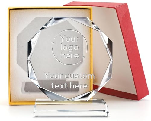 XSTZR Personalisierte Glas Kristall Trophäe - Benutzerdefinierte graviert Kristall Award Auszeichnungen für Mitarbeiter Anerkennung, Ruhestand, Sport, Anerkennung, Bester Lehrer, Corporate Gifts