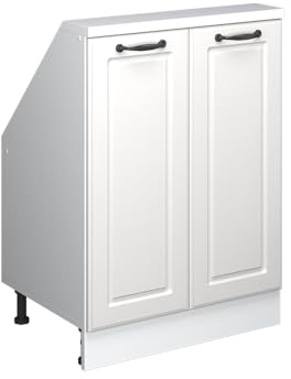 Vicco Meuble de Rangement sous Pente Rion, Blanc Campagne/Blanc | L60 x P46 cm , avec 2 portes, gain de place pour les pièces mansardées