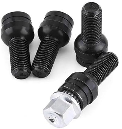 Radbolzen, Radschrauben Radbolzen 5 Stücke Schwarz Legierung Auto Rad Locking Lug Muttern Anti-diebstahl Edelstahl Passend für VW Passend für Audi A3 A4 A5 Passend für Bora M14x1.5