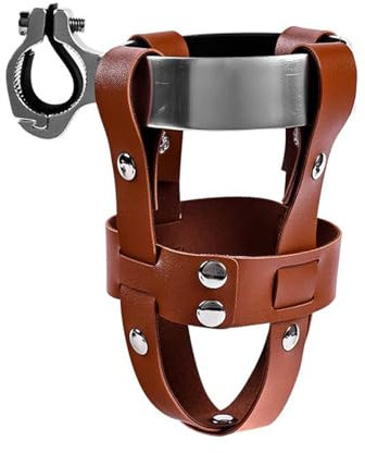 Vintage Leather Bike Beverage Holder Bike Handlebar Beverage Rack Bicycles Water Bottles Cup Holder Cycling Accessories