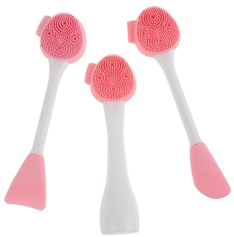 Mikinona 3stücke Silikon-gesichtspeeling-werkzeug Mit Bürstenköpfen Silikon-maskenapplikator Für Gesichtswäsche Und Hautpflege Inklusive Gesichtsbürste Und Lippenpeeling-tool
