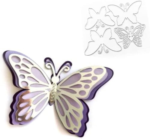 Metall-Stanzschablonen in Schmetterlingsform, 3D-geschichtete Hochzeitseinladungen und Scrapbooking-Vorlagen, Blumenrahmen-Prägeschablonen für Kartenherstellung, Bastelschablonen