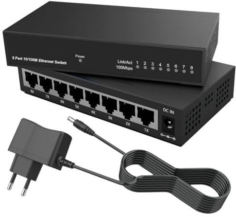 Eighosee Switch Ethernet Gigabit 1000Mbps Switch Gigabit Switch Smart Switch Network Switch Ethernet 10/100Mbps Spina EU