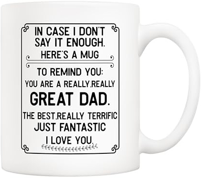 5Aup Great Dad Daily Reminder Coffee Mug Gifts 11 Oz - Durable Ceramic for Silent Love, Perfect for Morning Coffee & Holiday Gatherings