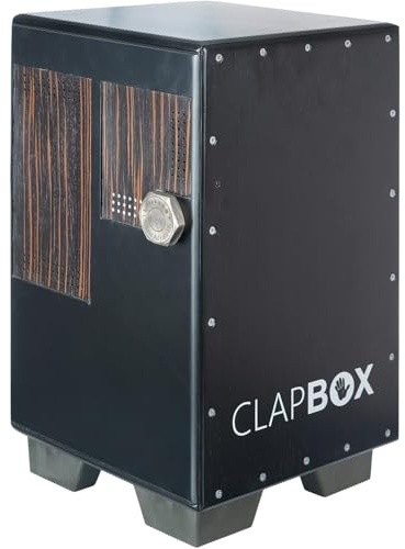 Clapbox Cajon Drum Birch Wood (Full Size) - NOT MADE IN CHINA - 3-in-1 - Cajon + Bongo + Darbuka | Most Popular Percussion Brand Online (Black Cajembe)