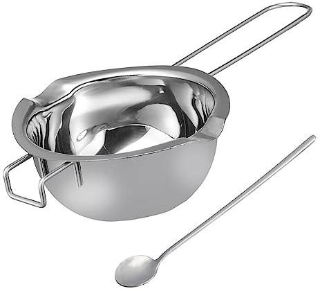 DECOMELODY Olla De Fusión De Acero Inoxidable Cuchara para Derretir Mantequilla Chocolate Queso y Cera para Baño María Cocina y Repostería