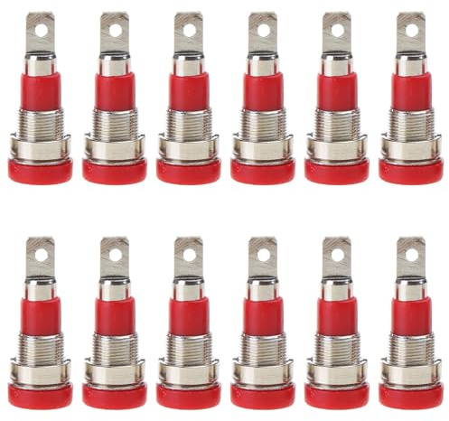 VlHpnpe Adattatore femmina a banana da 4 mm, montaggio a pannello, M4 x 28, per altoparlanti satellitari e ricevitori AV