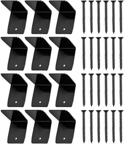 Rafter Clips | Steel Corner Braces Roof Brackets,Black Roofing Connectors Hardware Wood Joist Hangers for Railing Beam Ceiling Shed Fence Gazebo