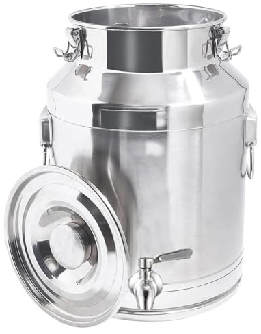 304 Stainless Steel Bucket 5l,Milk Can with Lid Pot Bucket Canister with Silicone Seal Lid Transport Jug/with Tap,Capacity-5L